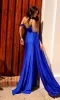 Draped-Sleeve Long Glitter Prom Dress P1399 sold by PromGirl