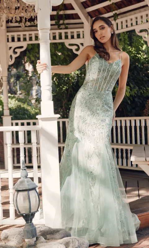 Long Sequin Mermaid Prom Dress: Juliet JT2441S sold by PromGirl