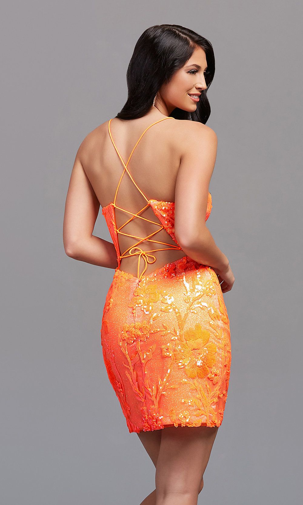 PromGirl Sequined Bright Short Homecoming Dress sold by PromGirl product image thumbnail 2