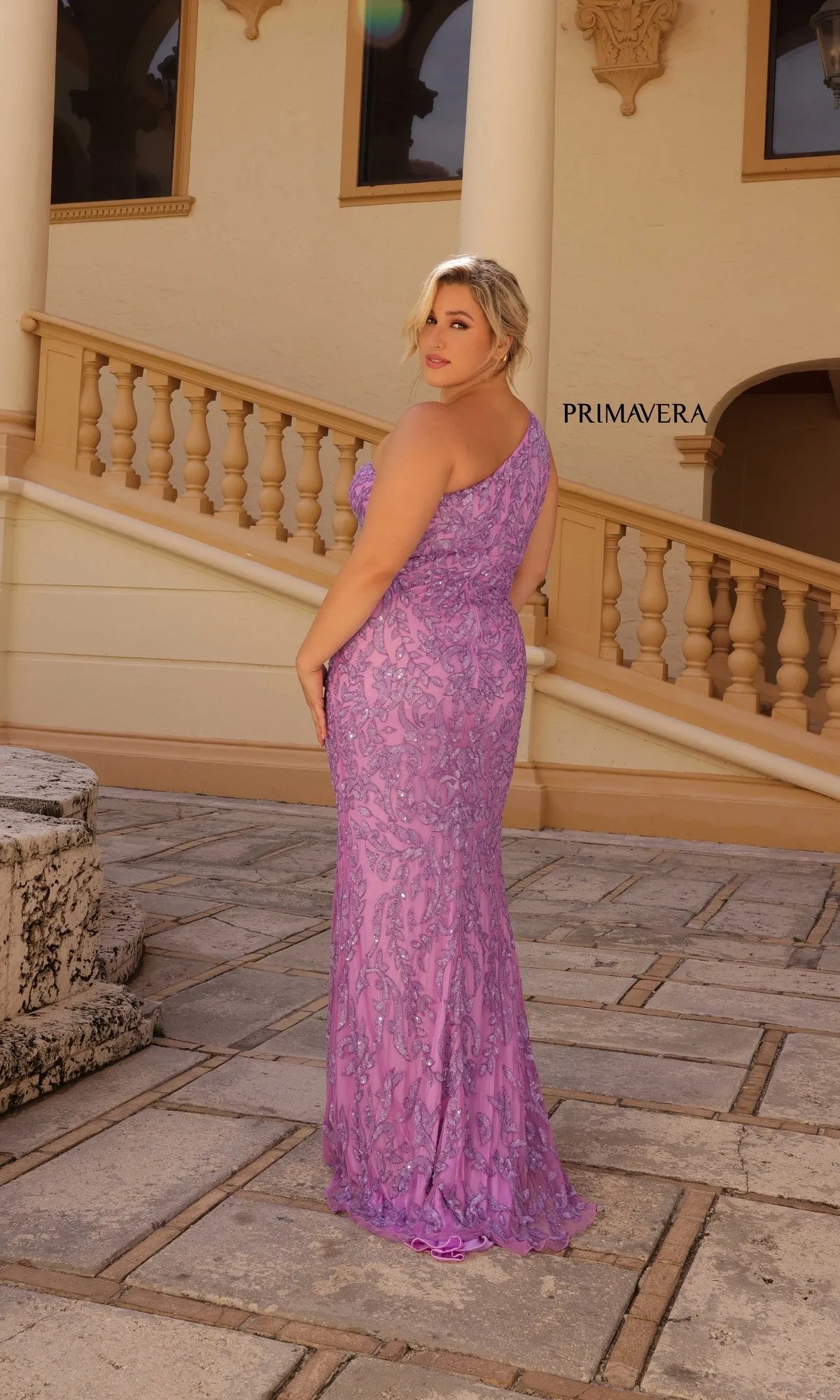 Primavera Plus-Size Long Beaded Prom Dress 14049 sold by PromGirl product image thumbnail 2