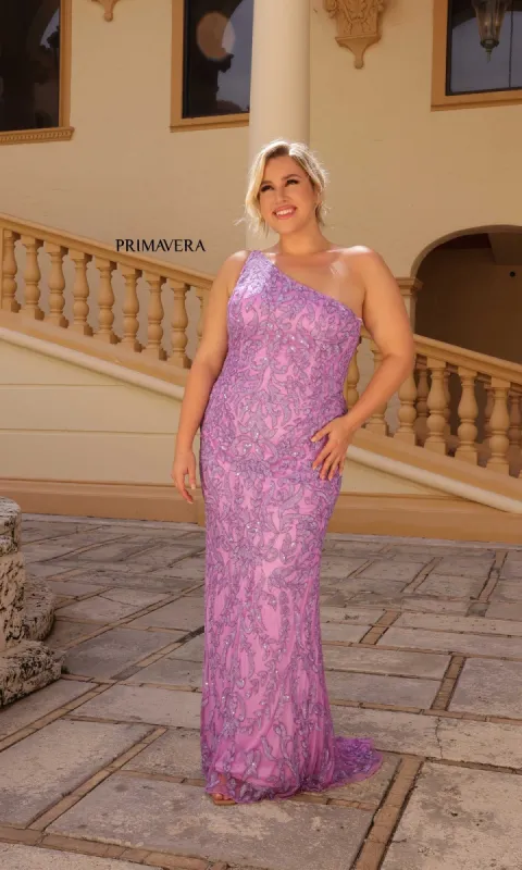 Primavera Plus-Size Long Beaded Prom Dress 14049 sold by PromGirl
