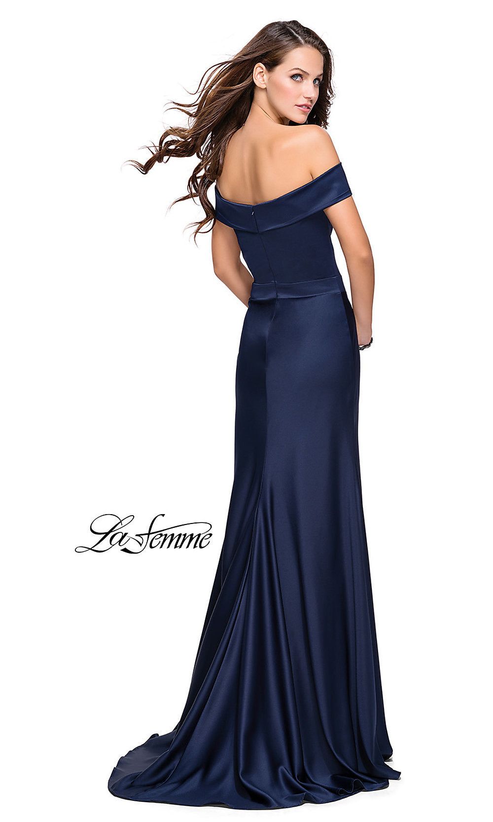 La Femme Off-the-Shoulder Long Prom Dress sold by PromGirl product image thumbnail 2