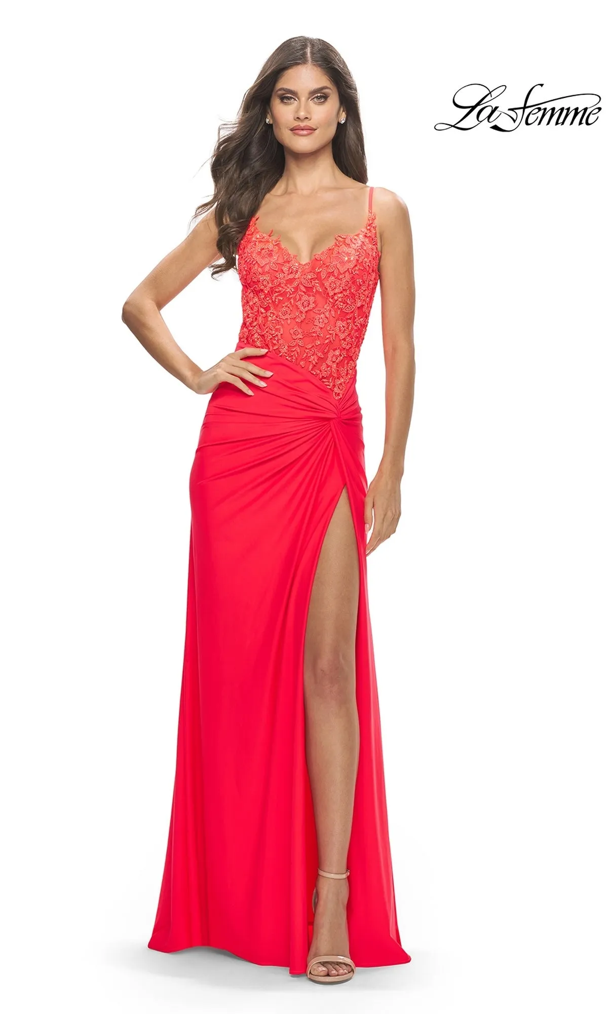 Sheer-Bodice Long Prom Dress: La Femme 31447 sold by PromGirl product image thumbnail 3