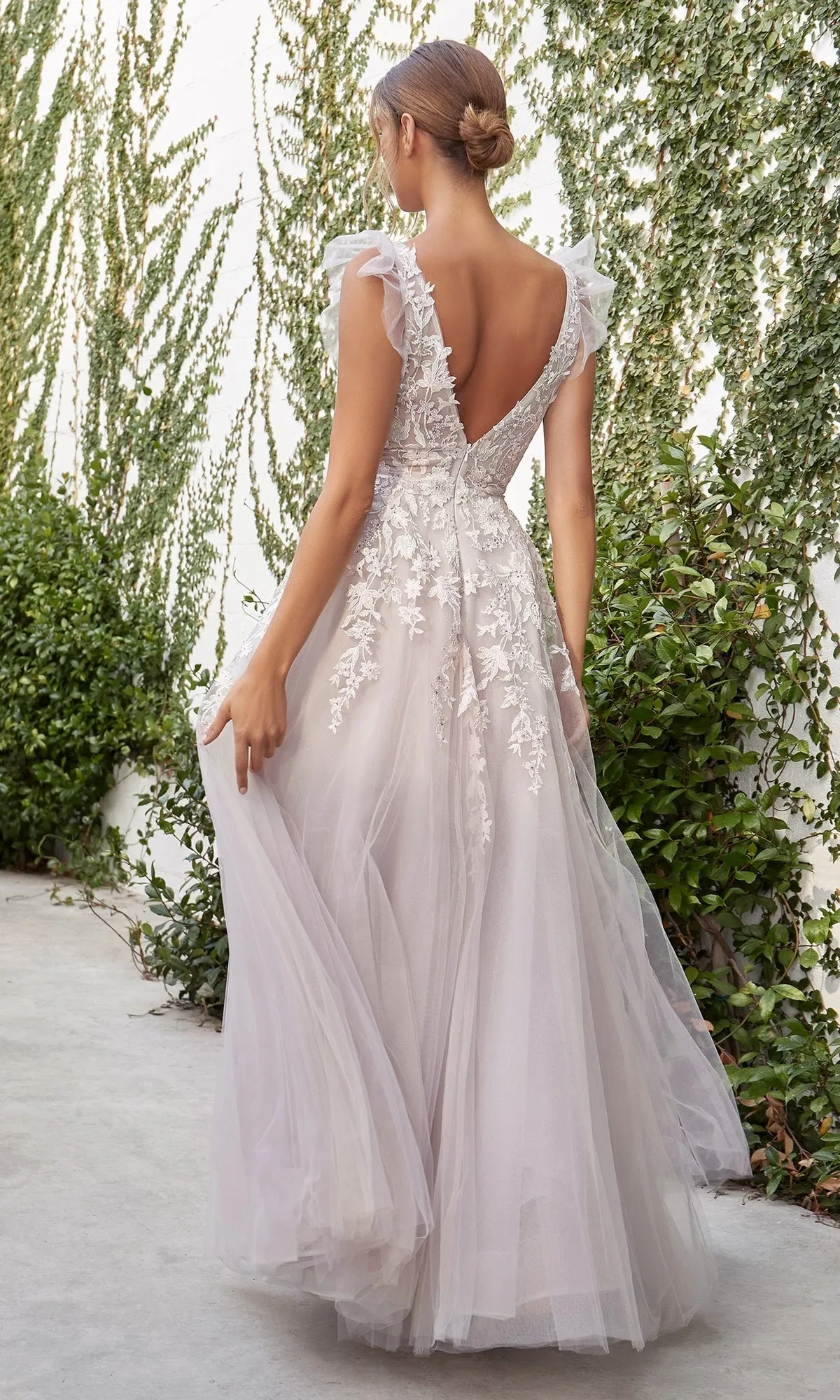 Mauve Pink Cap-Sleeve Long Prom Ball Gown A1018 sold by PromGirl product image thumbnail 2