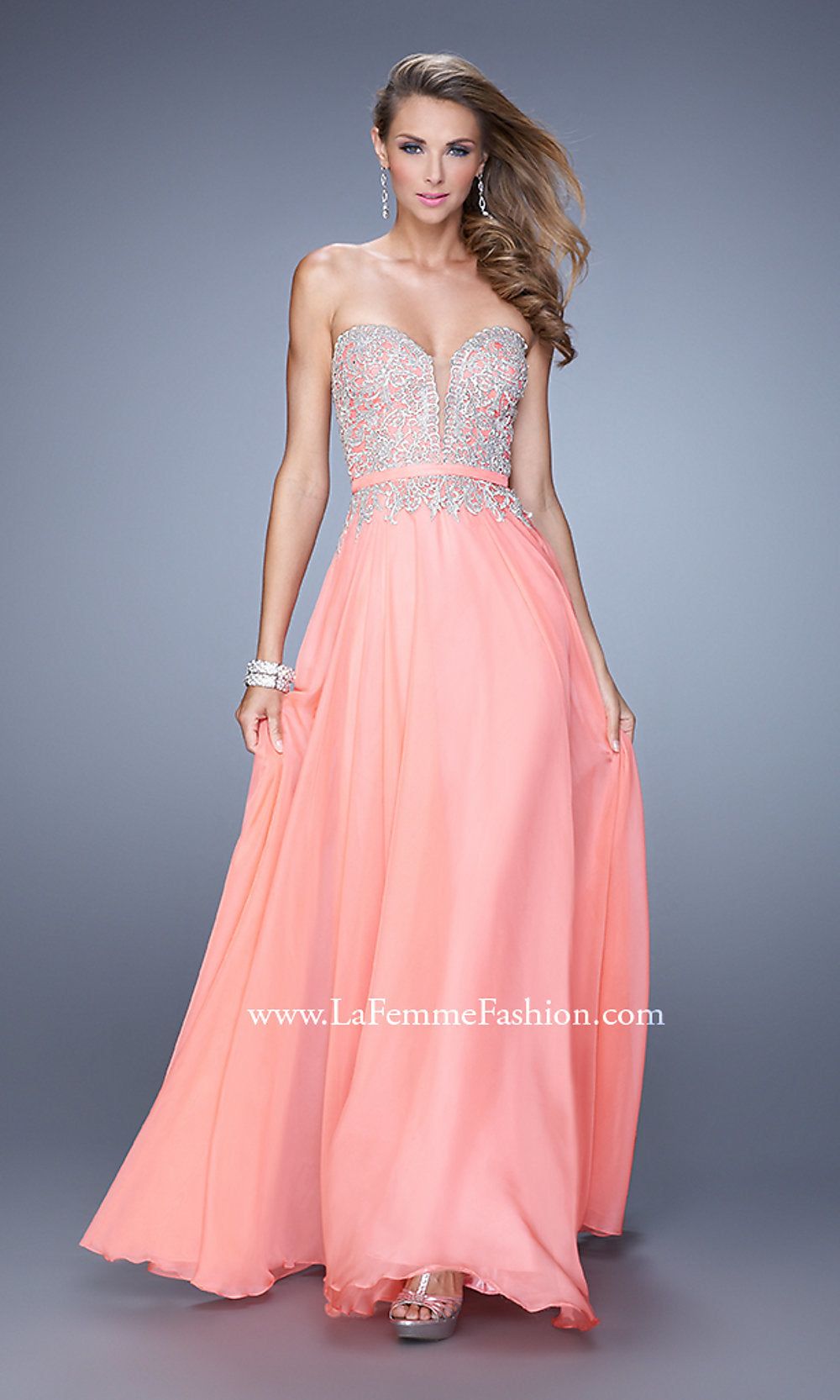 Elegant Strapless Evening Gown by La Femme sold by PromGirl product image thumbnail 3