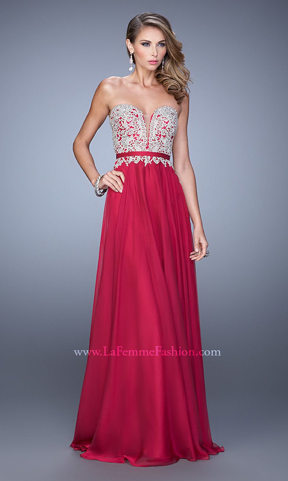 Elegant Strapless Evening Gown by La Femme sold by PromGirl product image thumbnail 5