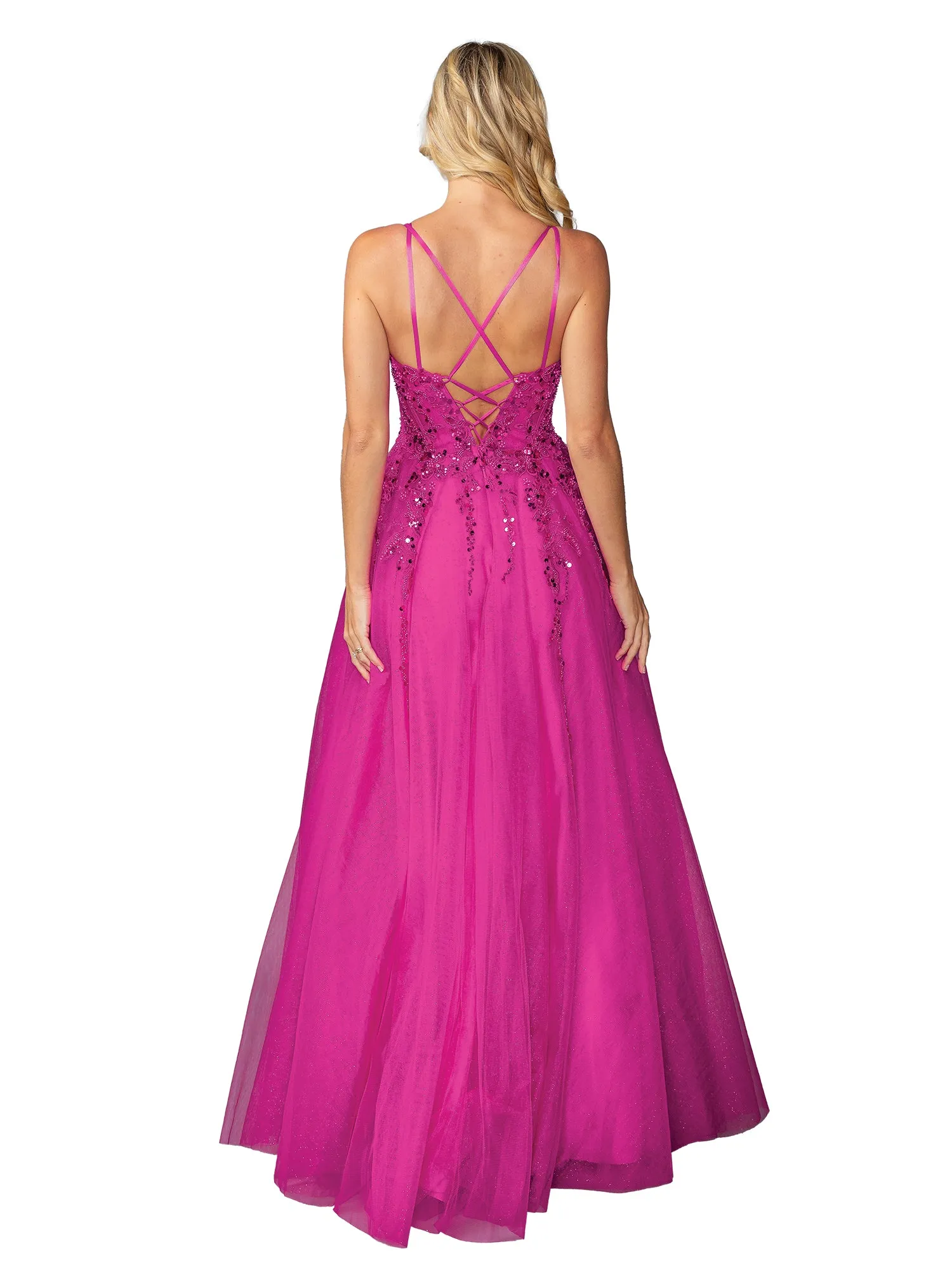 Long Tulle Prom Ball Gown: Dancing Queen 4437 sold by PromGirl product image thumbnail 2
