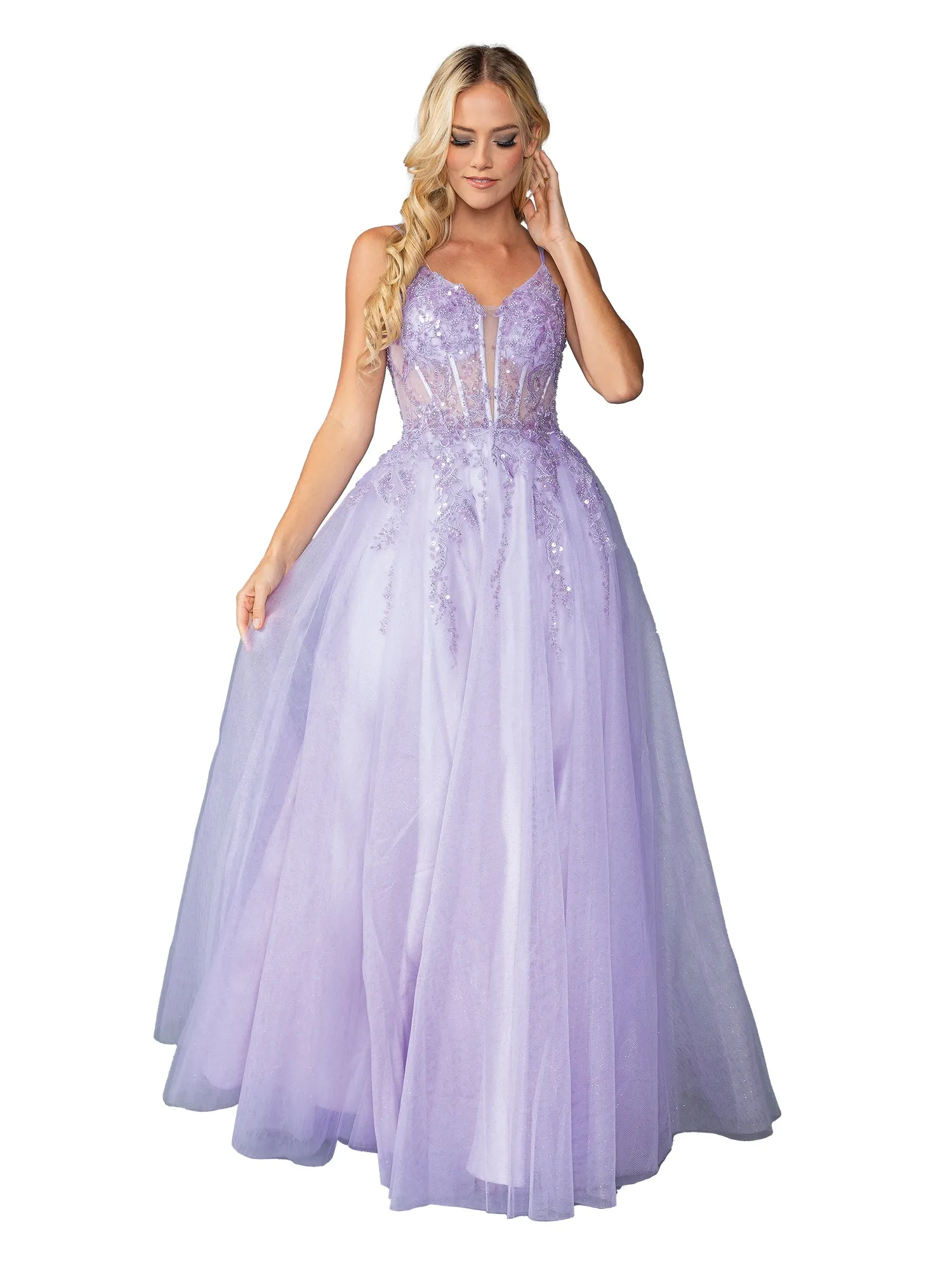 Long Tulle Prom Ball Gown: Dancing Queen 4437 sold by PromGirl
