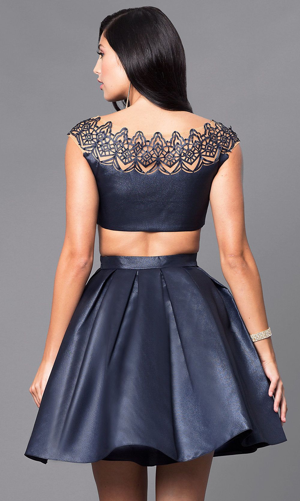 Cap-Sleeve Cocktail Party Dress sold by PromGirl product image thumbnail 5