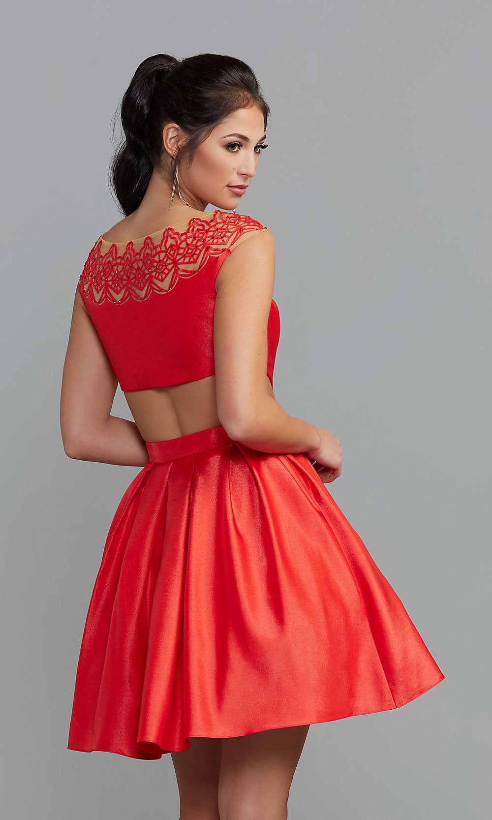 Cap-Sleeve Cocktail Party Dress sold by PromGirl product image thumbnail 2