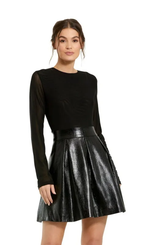 Sleeved Short Black Dress 81070 by Mac Duggal sold by PromGirl