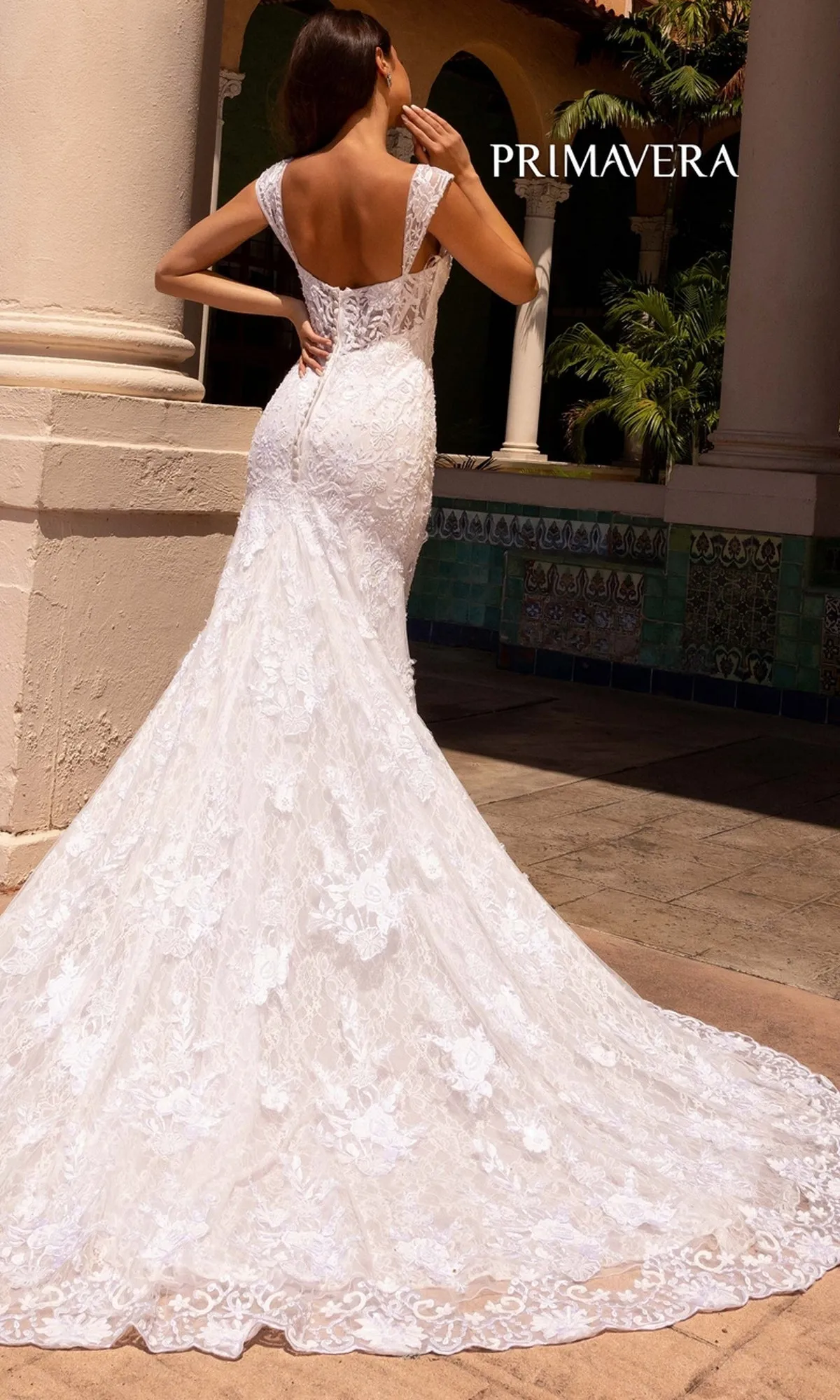 Long Wedding Dress 11107 by Primavera sold by PromGirl