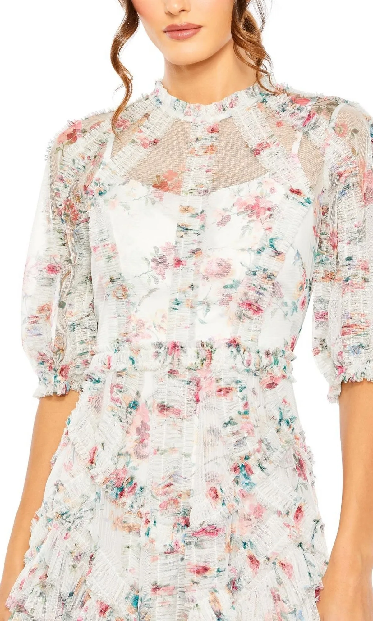 Short Sleeve Wedding Guest Dress: Mac Duggal 80111 sold by PromGirl product image thumbnail 4