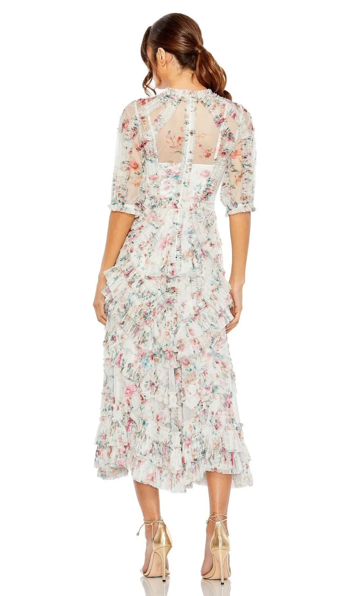 Short Sleeve Wedding Guest Dress: Mac Duggal 80111 sold by PromGirl product image thumbnail 5