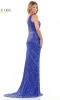 One-Shoulder Sequin-Striped Long Prom Dress 3120 sold by PromGirl