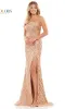 One-Shoulder Sequin-Striped Long Prom Dress 3120 sold by PromGirl