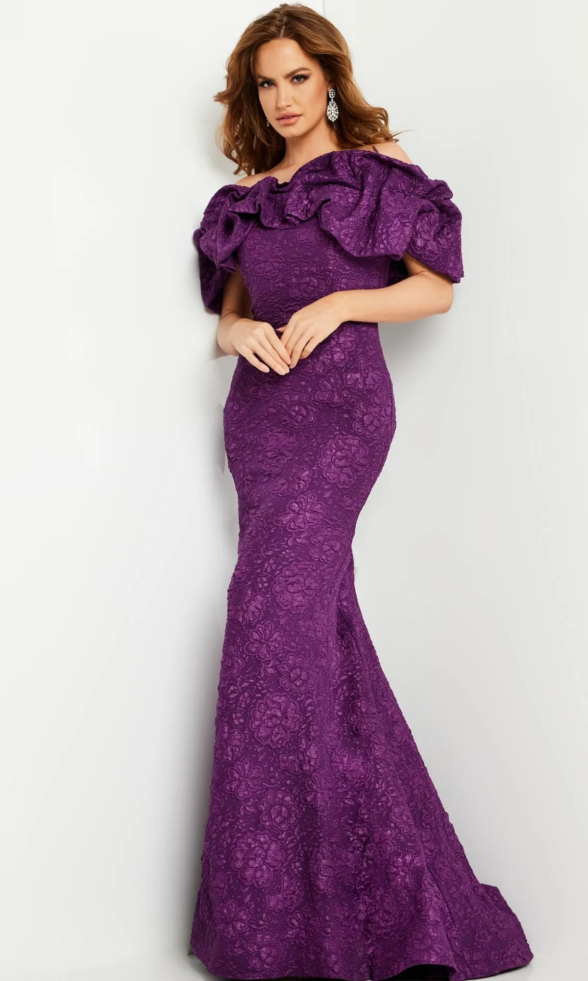 Jovani Long Brocade Mermaid Prom Dress 23847 sold by PromGirl product image thumbnail 5