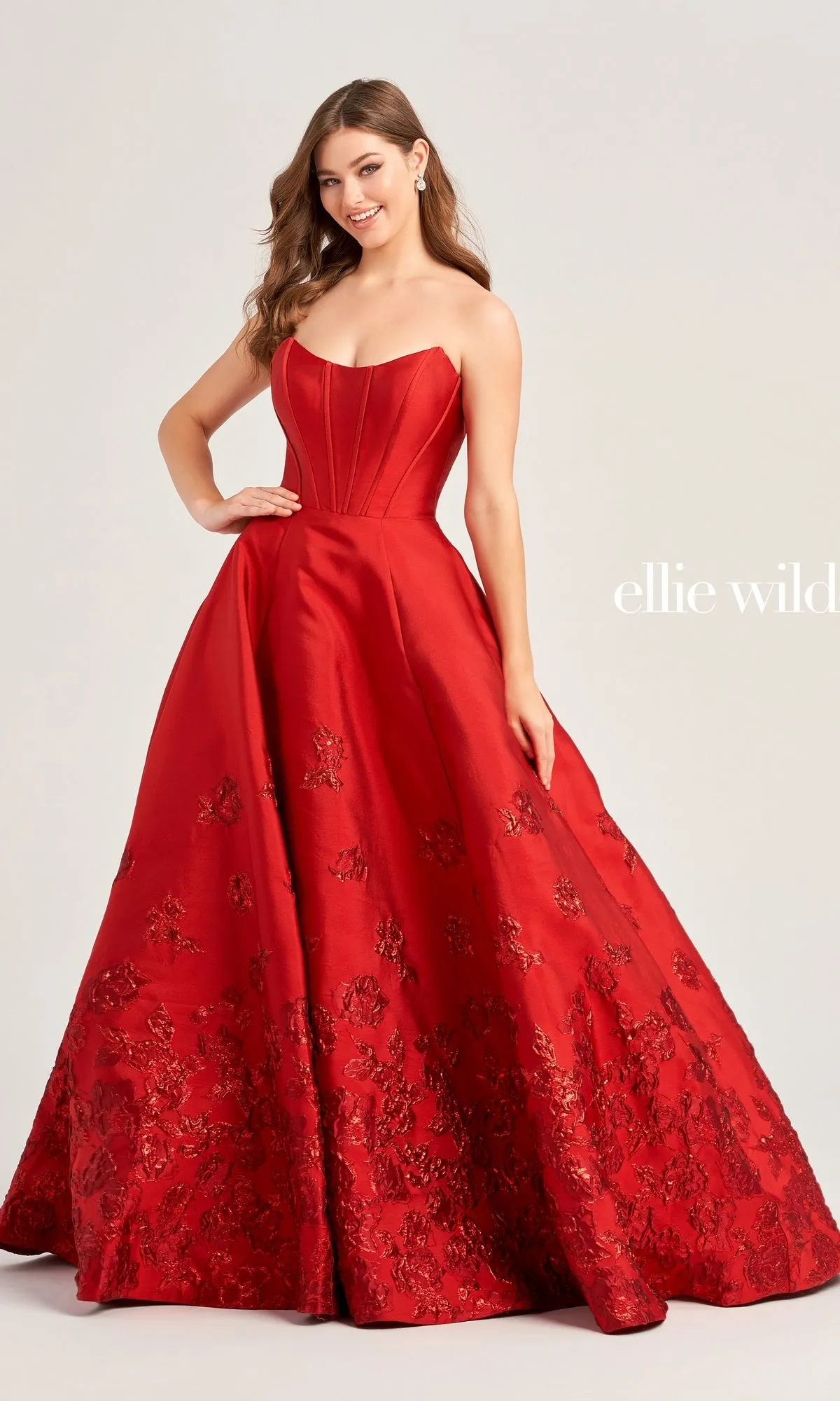 Strapless Eillie Wilde EW35073 Ball Gown sold by PromGirl