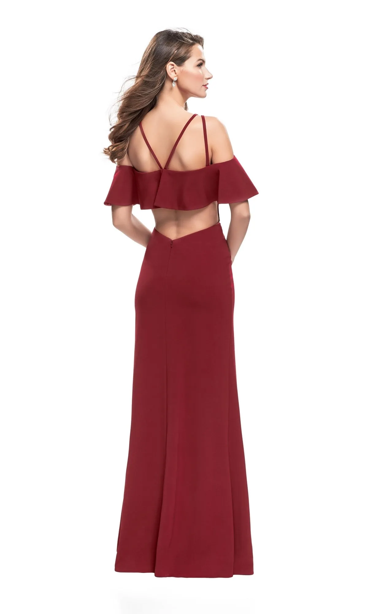 La Femme Cold-Shoulder Ruffled Prom Dress 25556 sold by PromGirl product image thumbnail 2