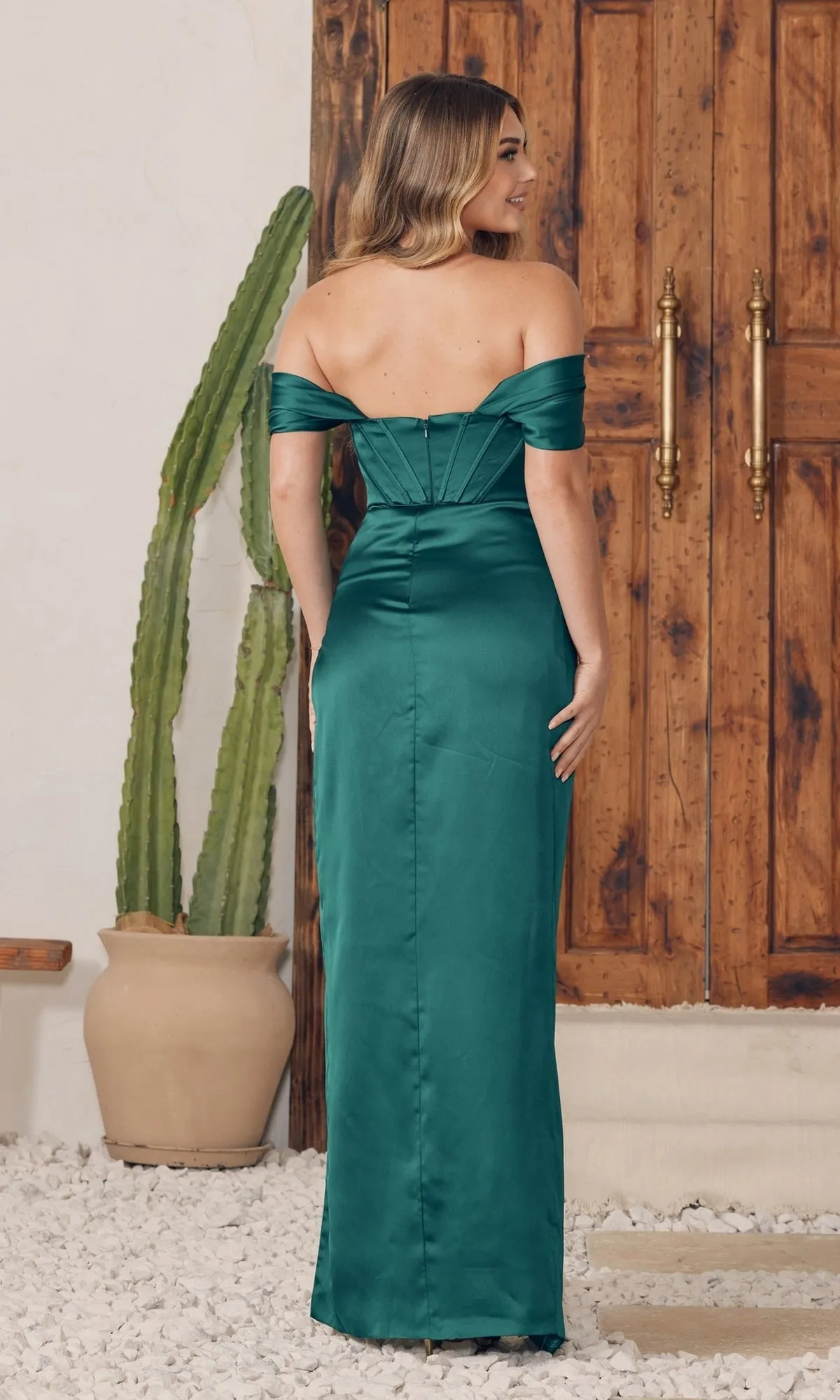 Off-the-Shoulder Sleek Long Prom Dress R1236 sold by PromGirl product image thumbnail 2