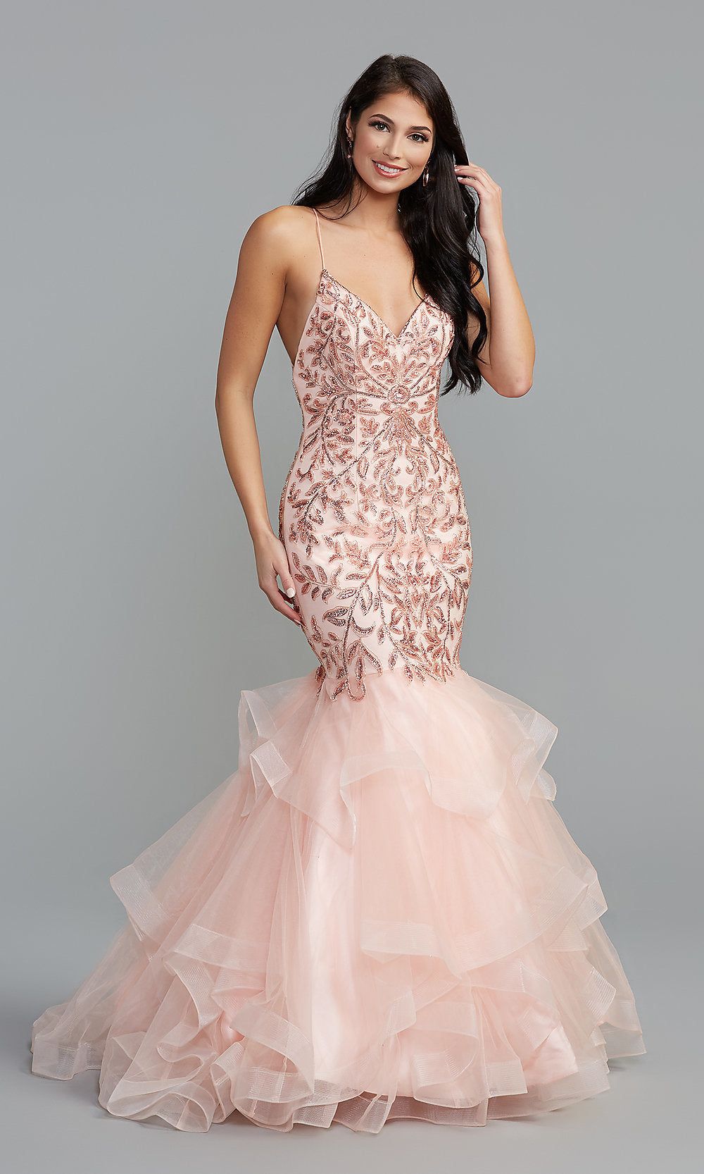 PromGirl Long Mermaid Prom Dress with Sequin Print sold by PromGirl product image thumbnail 3