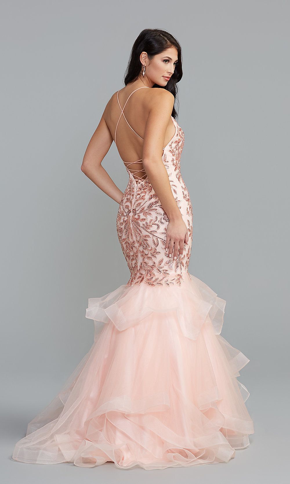 PromGirl Long Mermaid Prom Dress with Sequin Print sold by PromGirl product image thumbnail 4