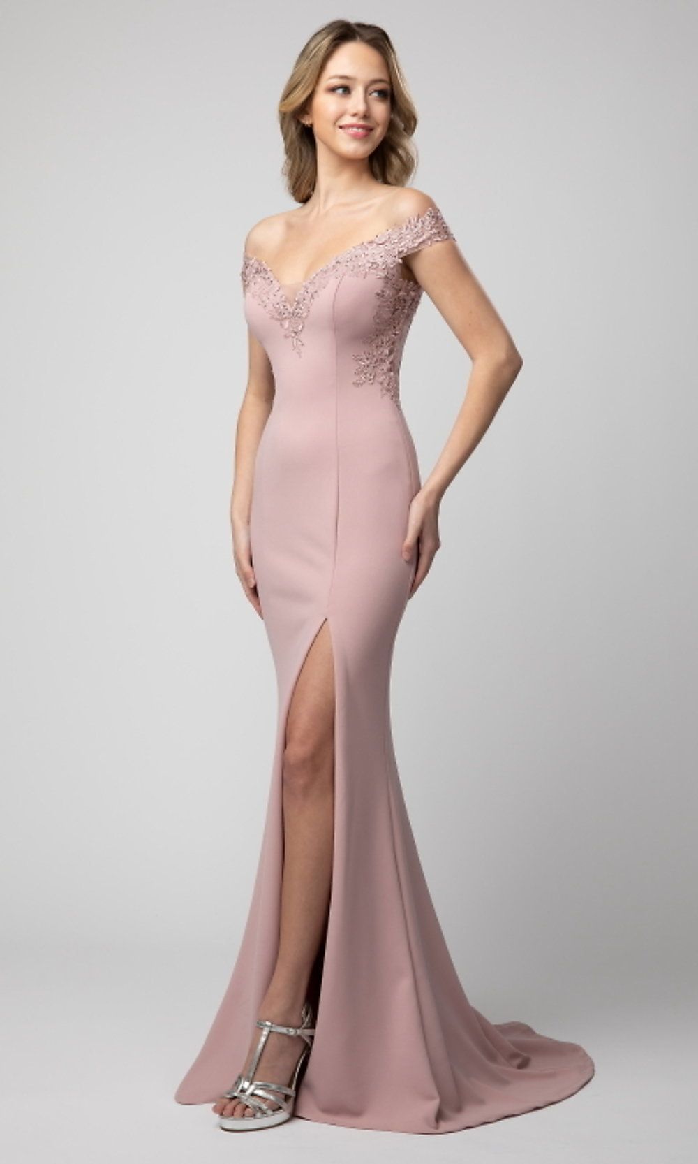 Off-the-Shoulder Shail K Long Mermaid Prom Dress sold by PromGirl