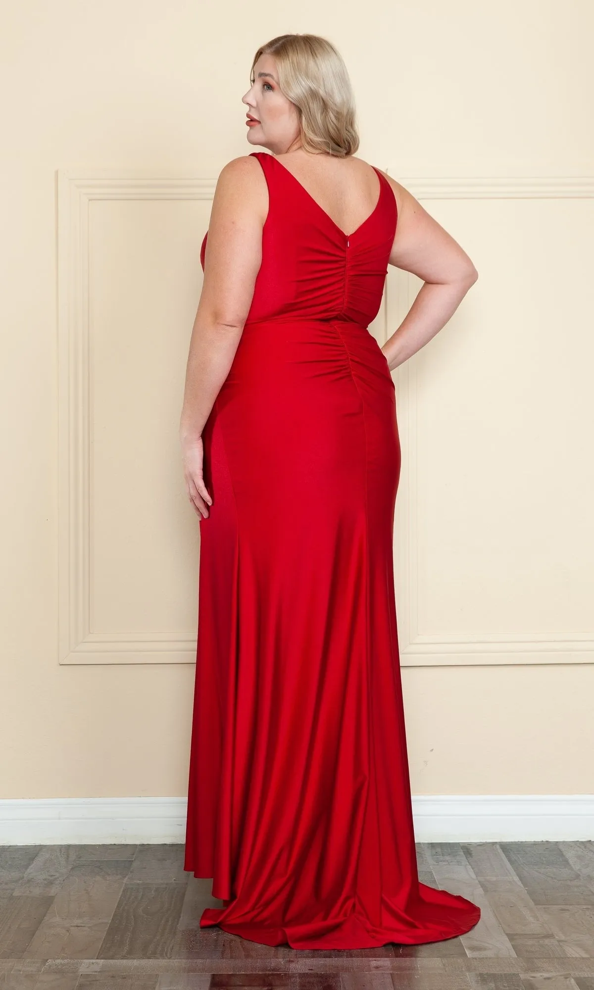 Faux-Wrap Plus-Size Long Prom Dress W1114 sold by PromGirl product image thumbnail 2