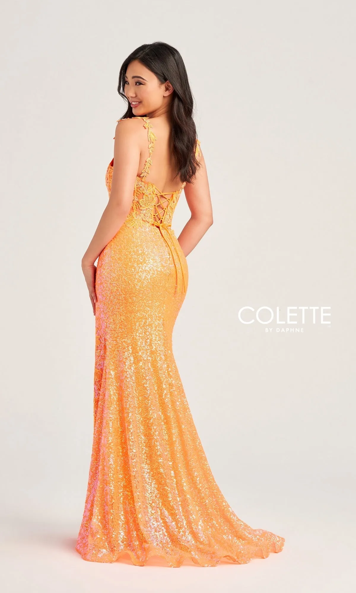 Colette Long Sequin-Lace Prom Dress CL5133 sold by PromGirl product image thumbnail 2