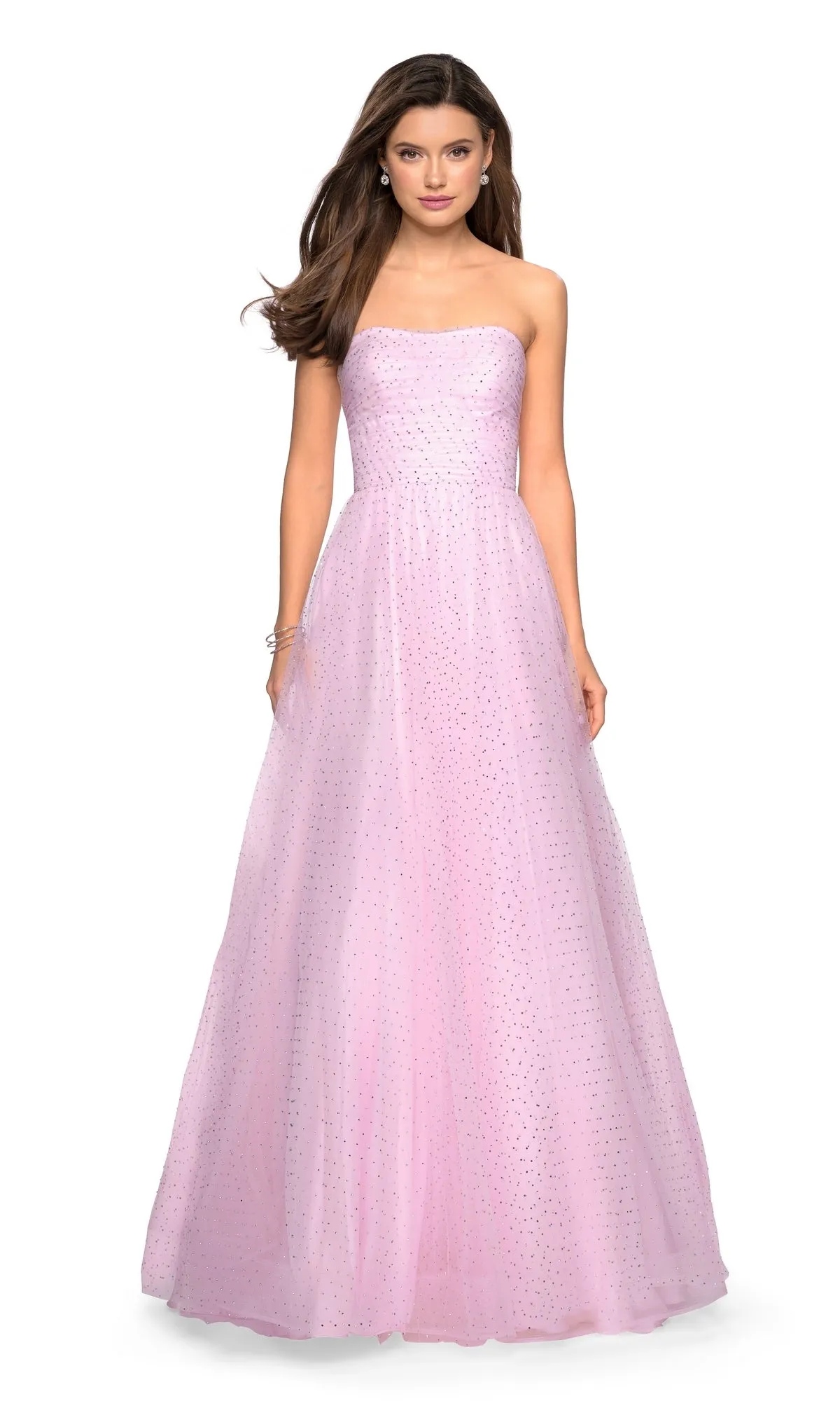 Strapless Rhinestone Tulle Prom Dress: La Femme 27630 sold by PromGirl product image thumbnail 4
