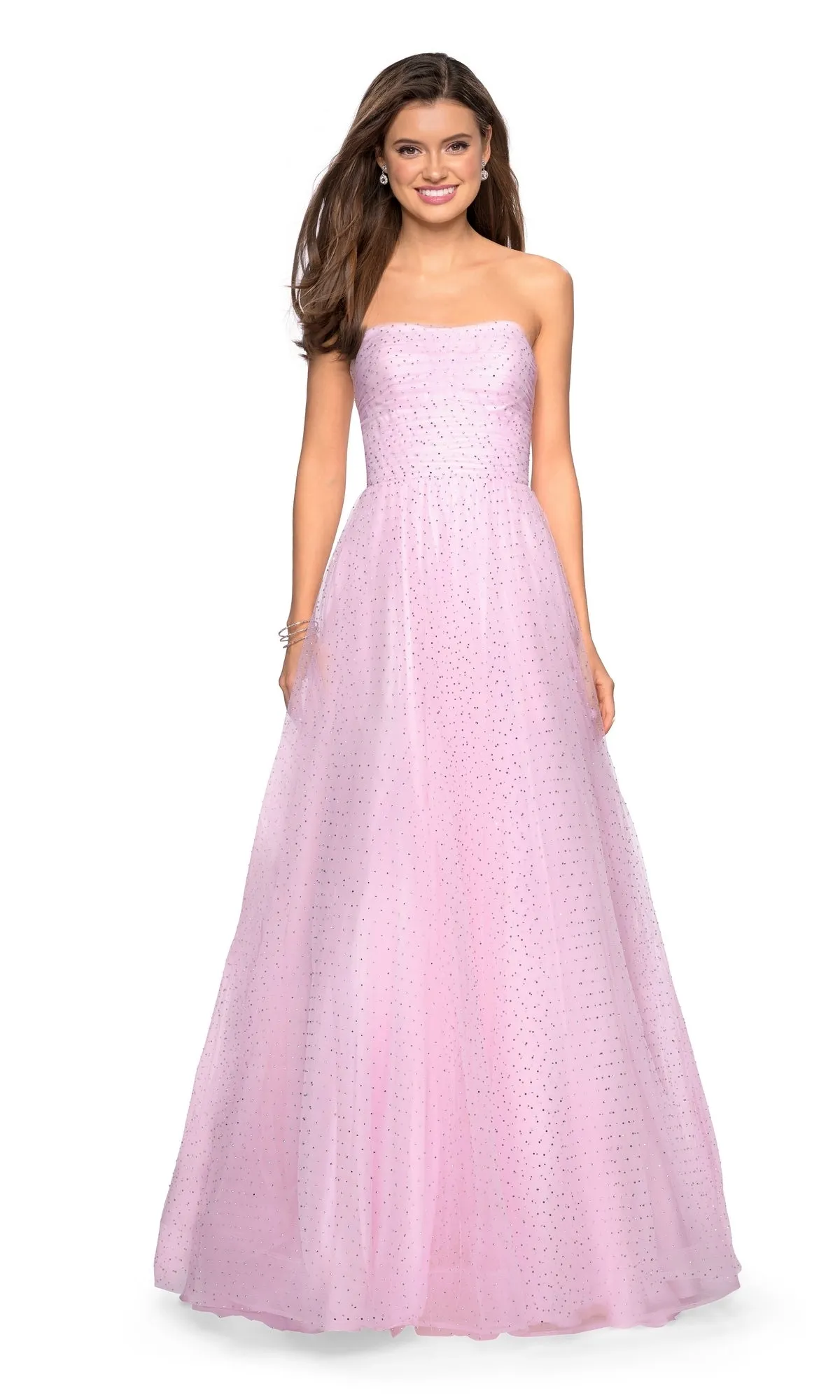 Strapless Rhinestone Tulle Prom Dress: La Femme 27630 sold by PromGirl product image thumbnail 3