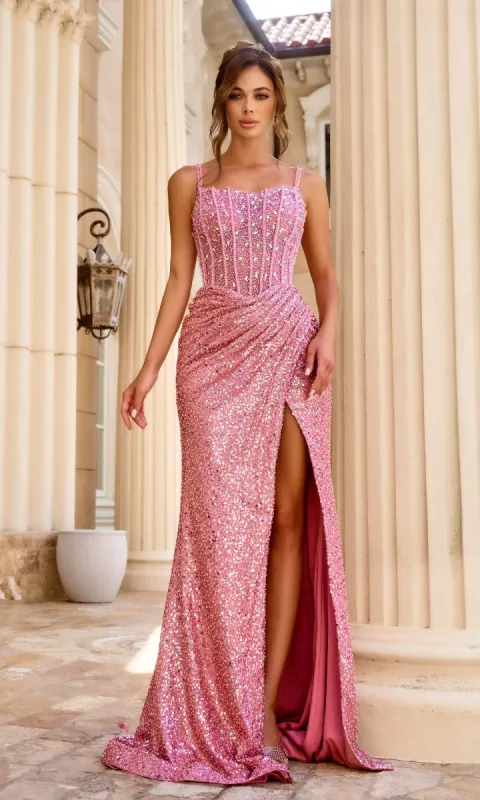 Ellie Wilde Open-Back Prom Dress with Lace Embroidery made by ellie wilde