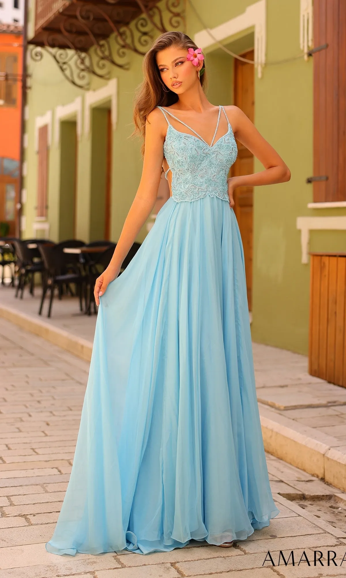Amarra Open-Back Long A-LIne Prom Dress 94008 sold by PromGirl