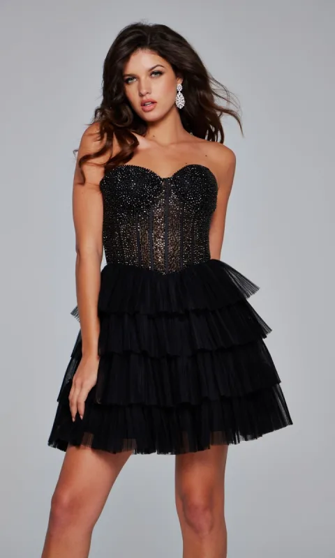 Jovani Short Strapless Homecoming Dress 39629 sold by PromGirl