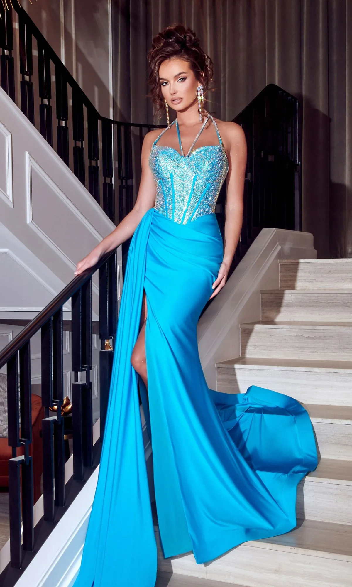 Long Halter Prom Dress: Portia & Scarlett PS23377 sold by PromGirl product image thumbnail 5