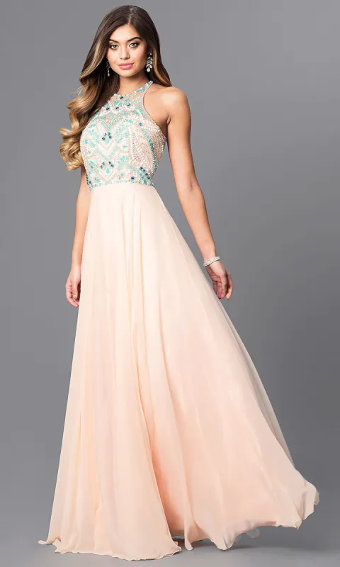 Long Prom Dress with Jewel Embellished Bodice sold by PromGirl