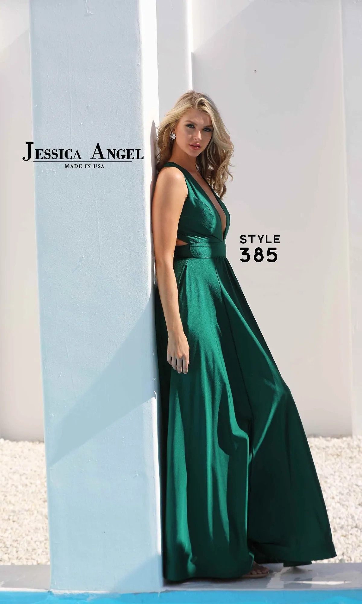 V-Neck Long A-Line Prom Dress: Jessica Angel 385 sold by PromGirl product image thumbnail 2