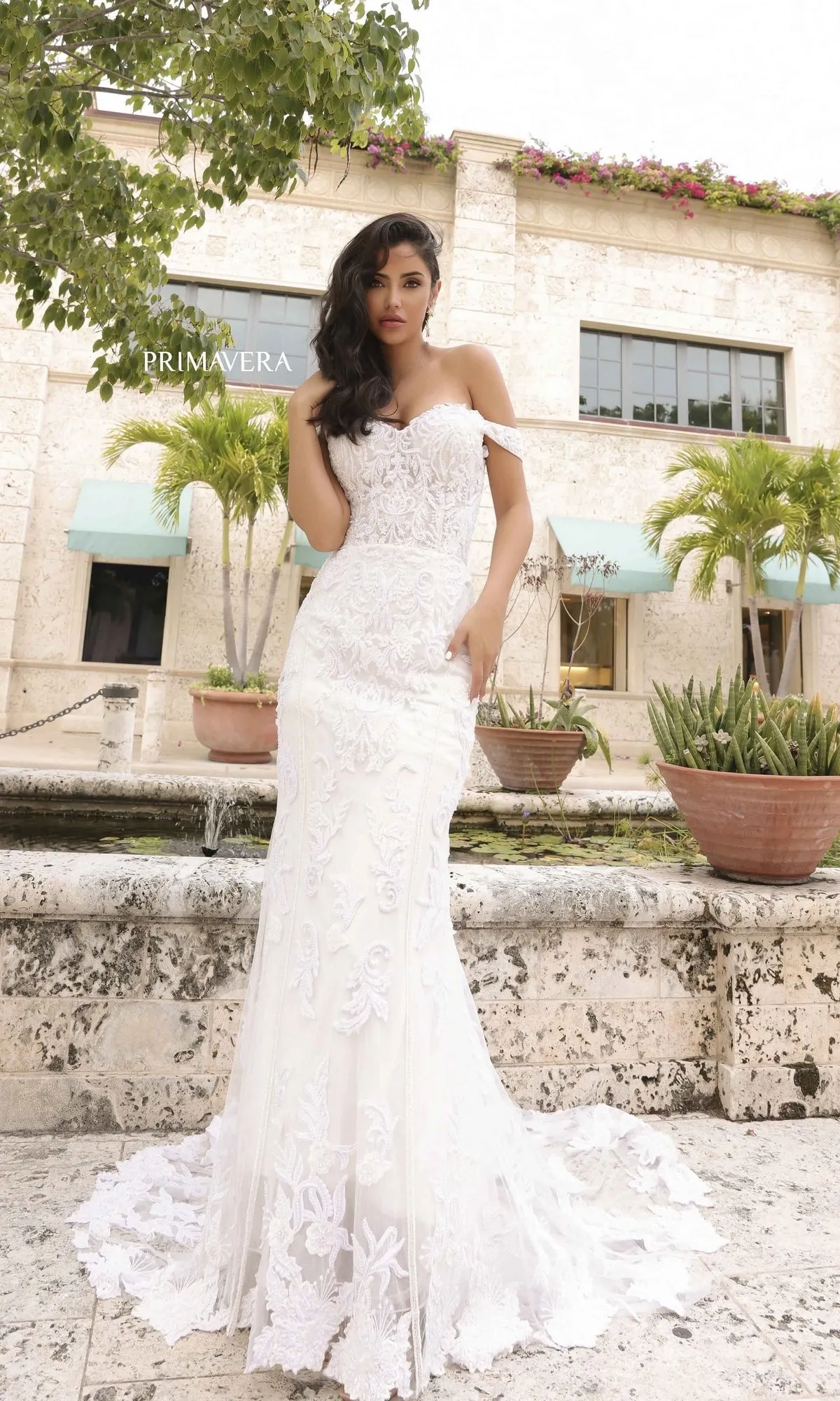 Long Wedding Dress 11104 by Primavera sold by PromGirl