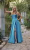 Strapless Long Blue Prom Dress: Juliet JT2435A sold by PromGirl