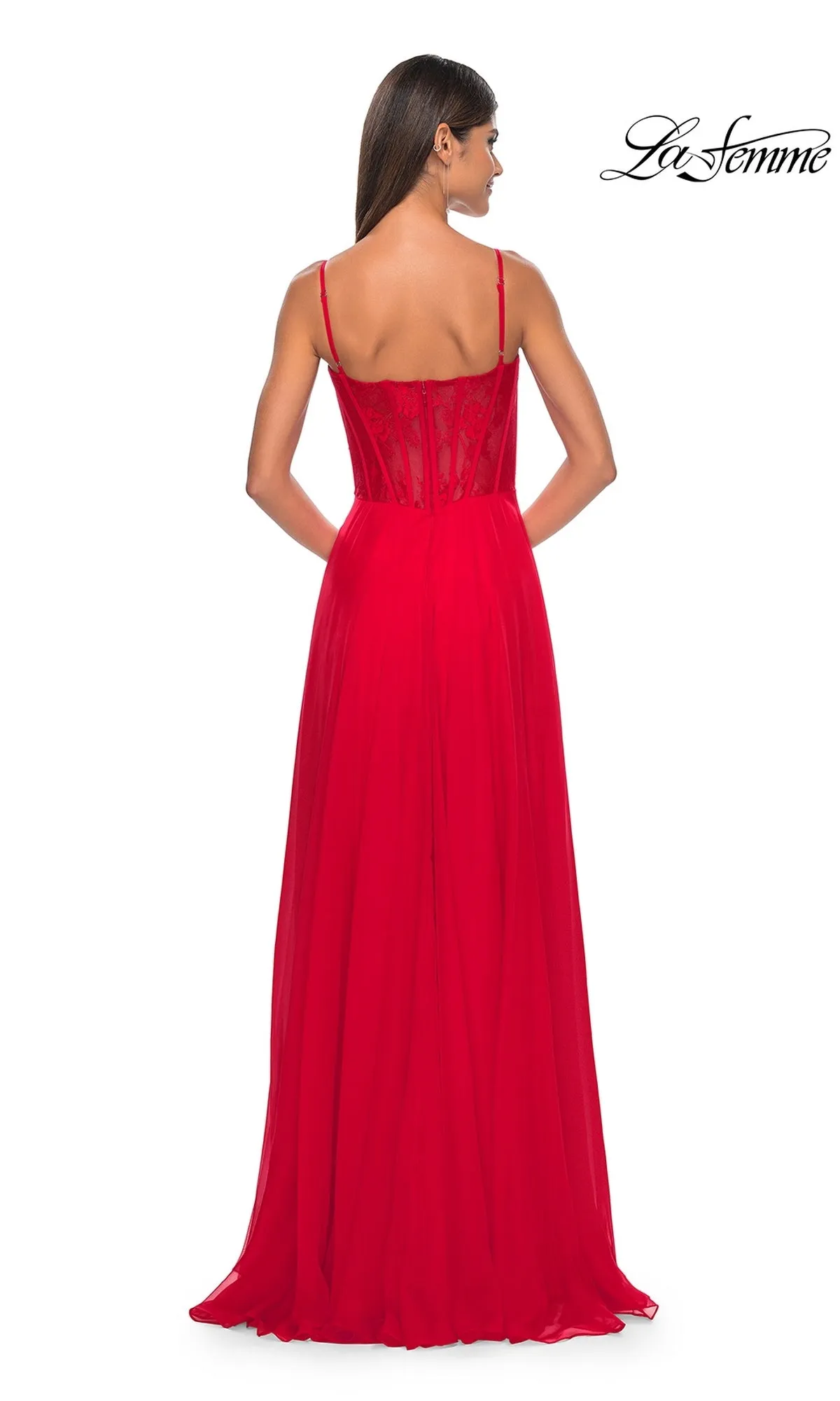 La Femme Long Chiffon Sweetheart Prom Dress 32276 sold by PromGirl product image thumbnail 2