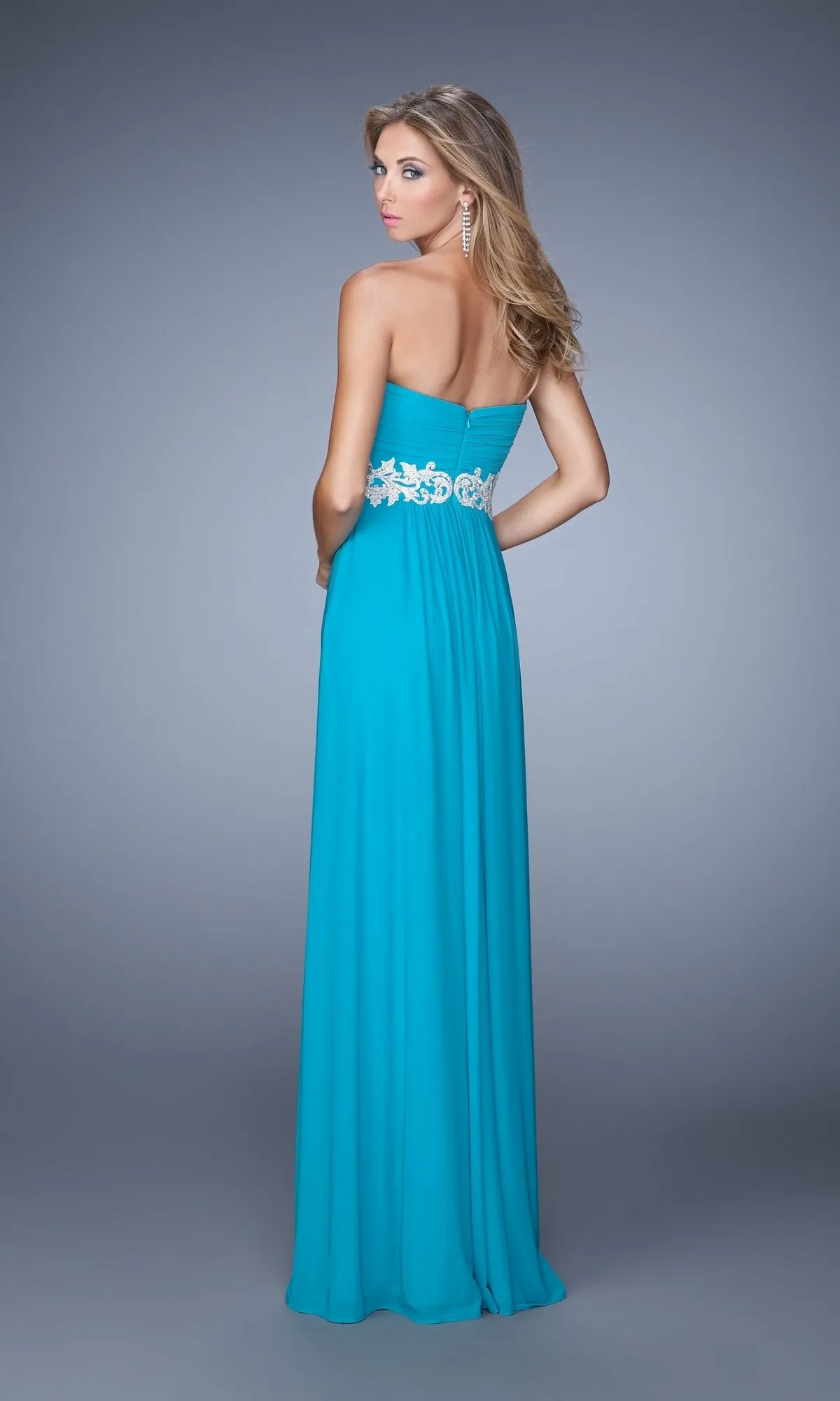 Strapless La Femme Ruched Designer Prom Dress 21357 sold by PromGirl product image thumbnail 2