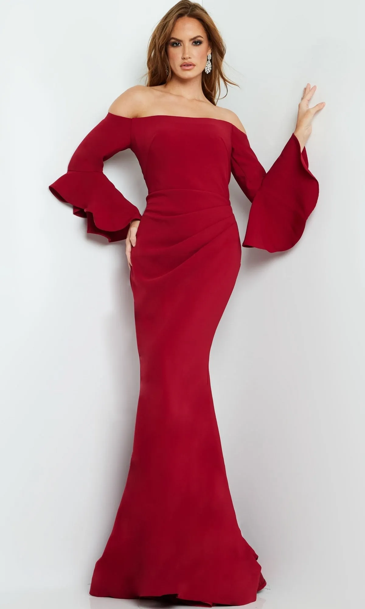 Bell-Sleeve Designer Evening Gown: Jovani 07065 sold by PromGirl product image thumbnail 4