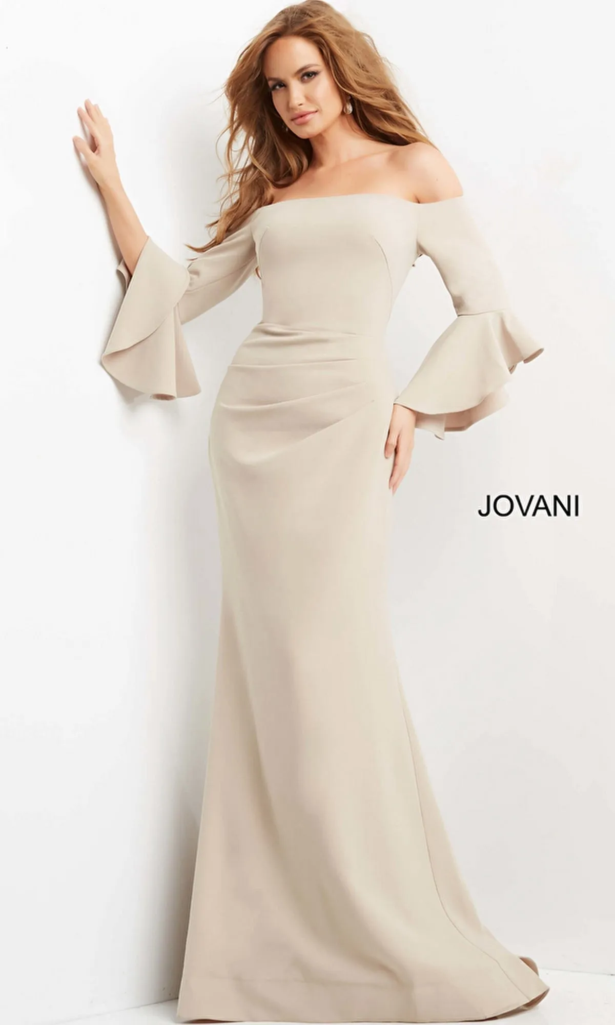 Bell-Sleeve Designer Evening Gown: Jovani 07065 sold by PromGirl product image thumbnail 3
