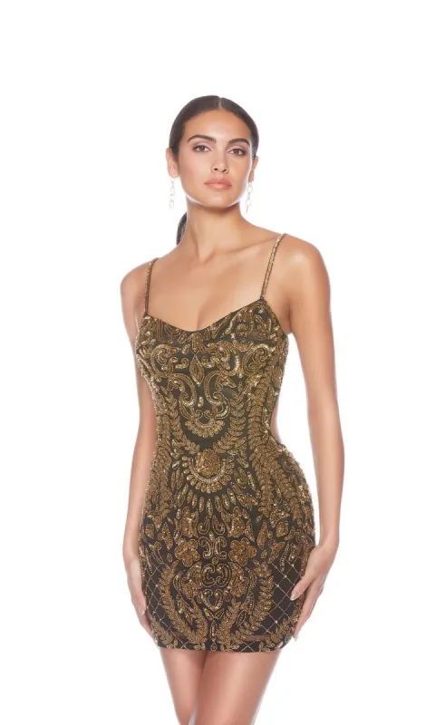 Alyce Corset-Back Short Beaded Hoco Dress 84010 sold by PromGirl