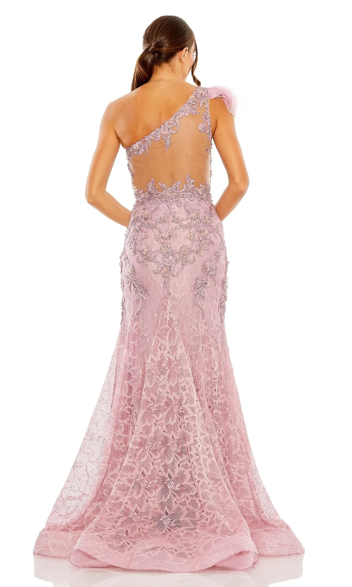 Feather One-Shoulder Prom Gown: Mac Duggal 79264 sold by PromGirl product image thumbnail 5