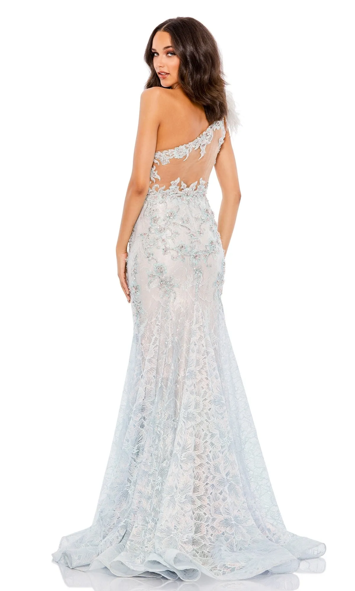 Feather One-Shoulder Prom Gown: Mac Duggal 79264 sold by PromGirl product image thumbnail 2