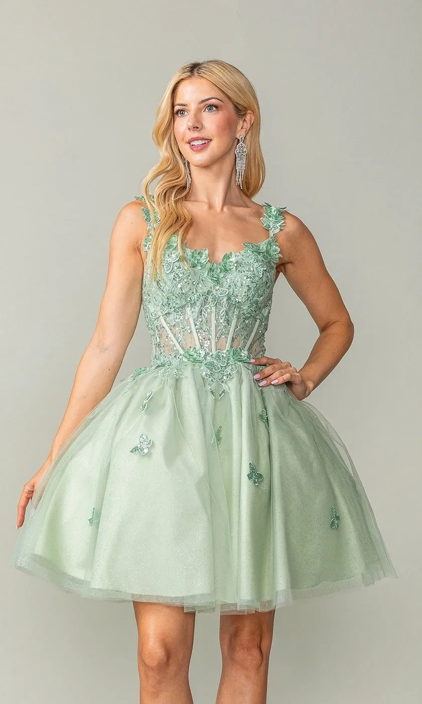 Rose Gold Short Butterfly Homecoming Dress 3367 sold by PromGirl product image thumbnail 3