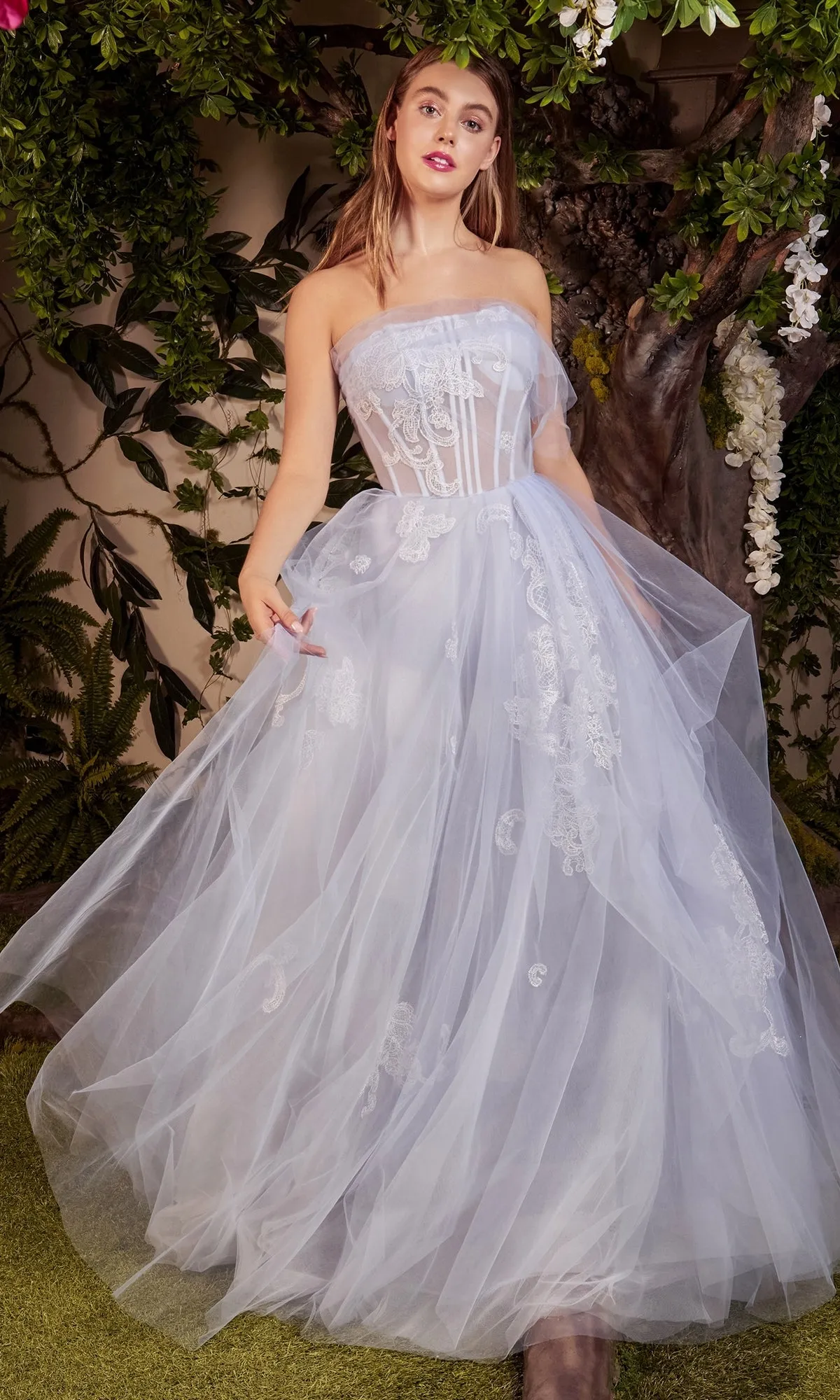 Strapless Sheer-Corset Long Prom Ball Gown A1050 sold by PromGirl