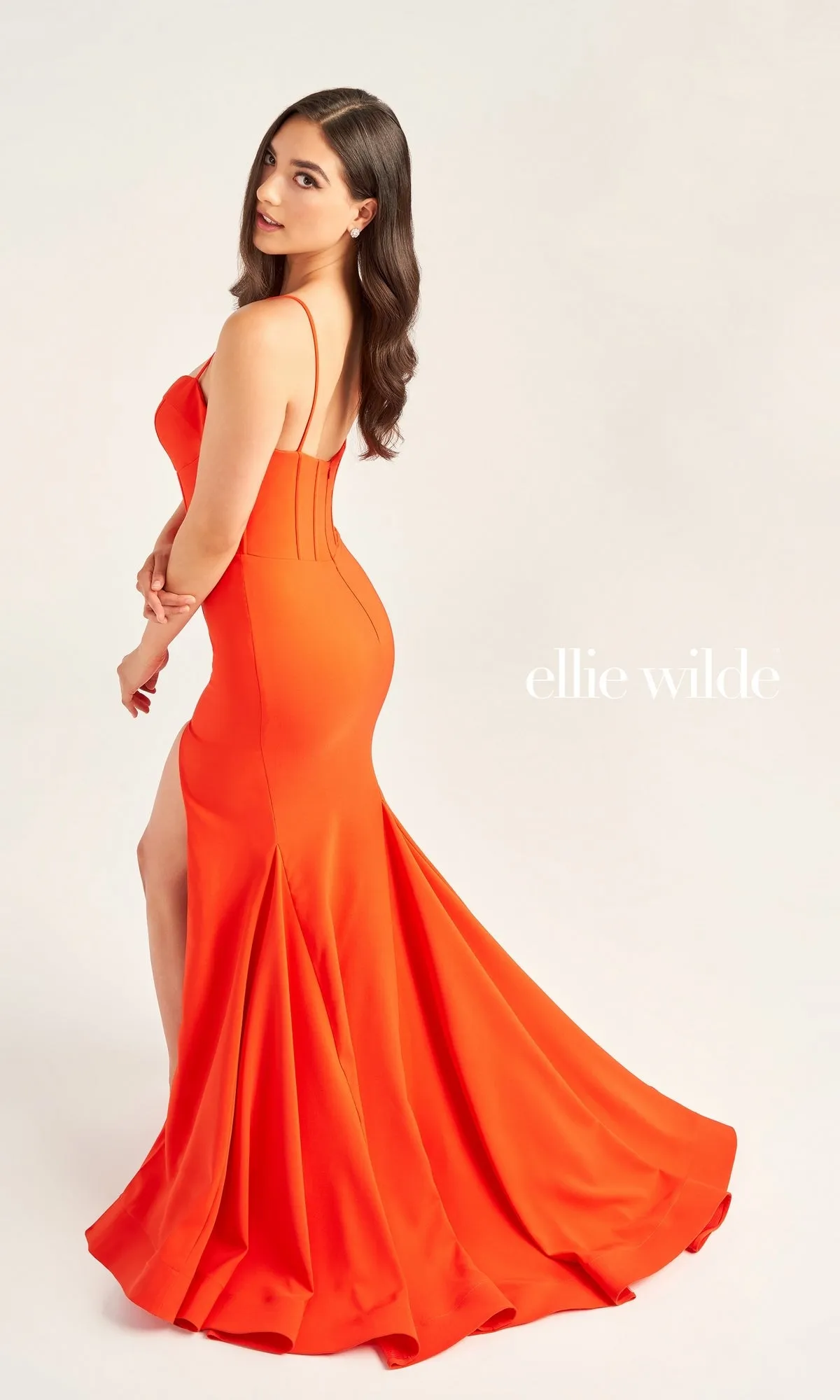 Ellie Wilde Long Corset-Bodice Prom Dress EW35214 sold by PromGirl product image thumbnail 2