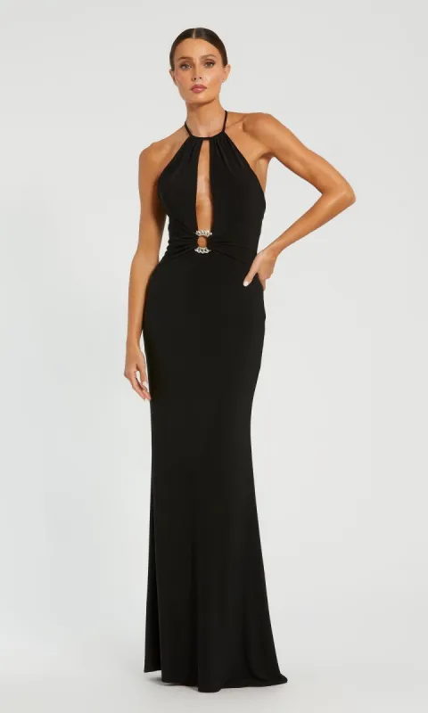 Backless High-Neck Long Black Formal Dress 42065 sold by PromGirl